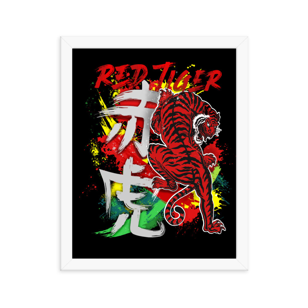 Raising Tiger Framed Photo Paper Poster