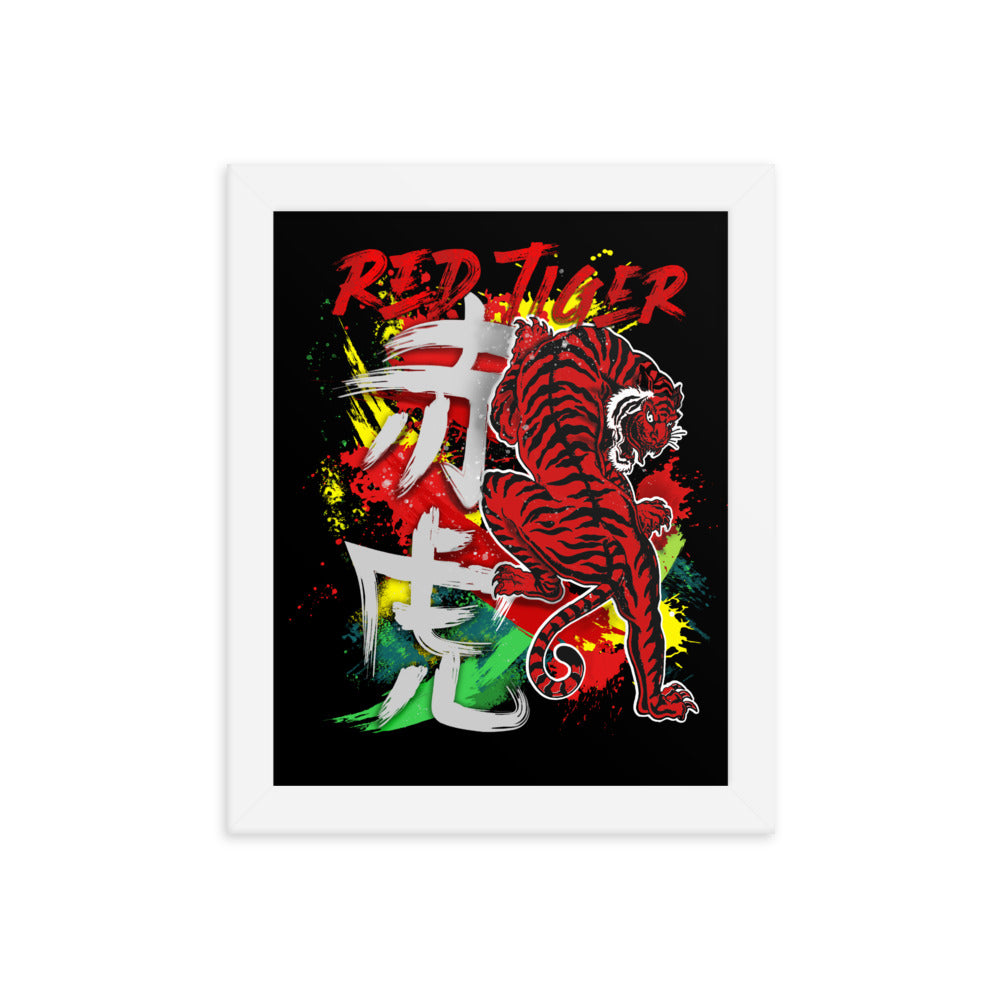 Raising Tiger Framed Photo Paper Poster